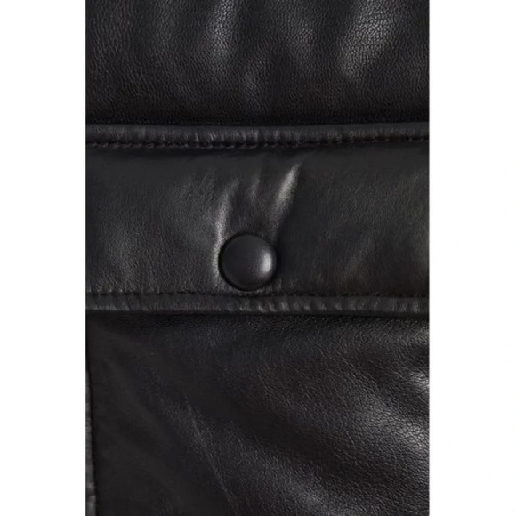 Walter Baker Robert Lamb Leather Longline Hooded Jacket In Black, Size Large - Picture 5 of 16